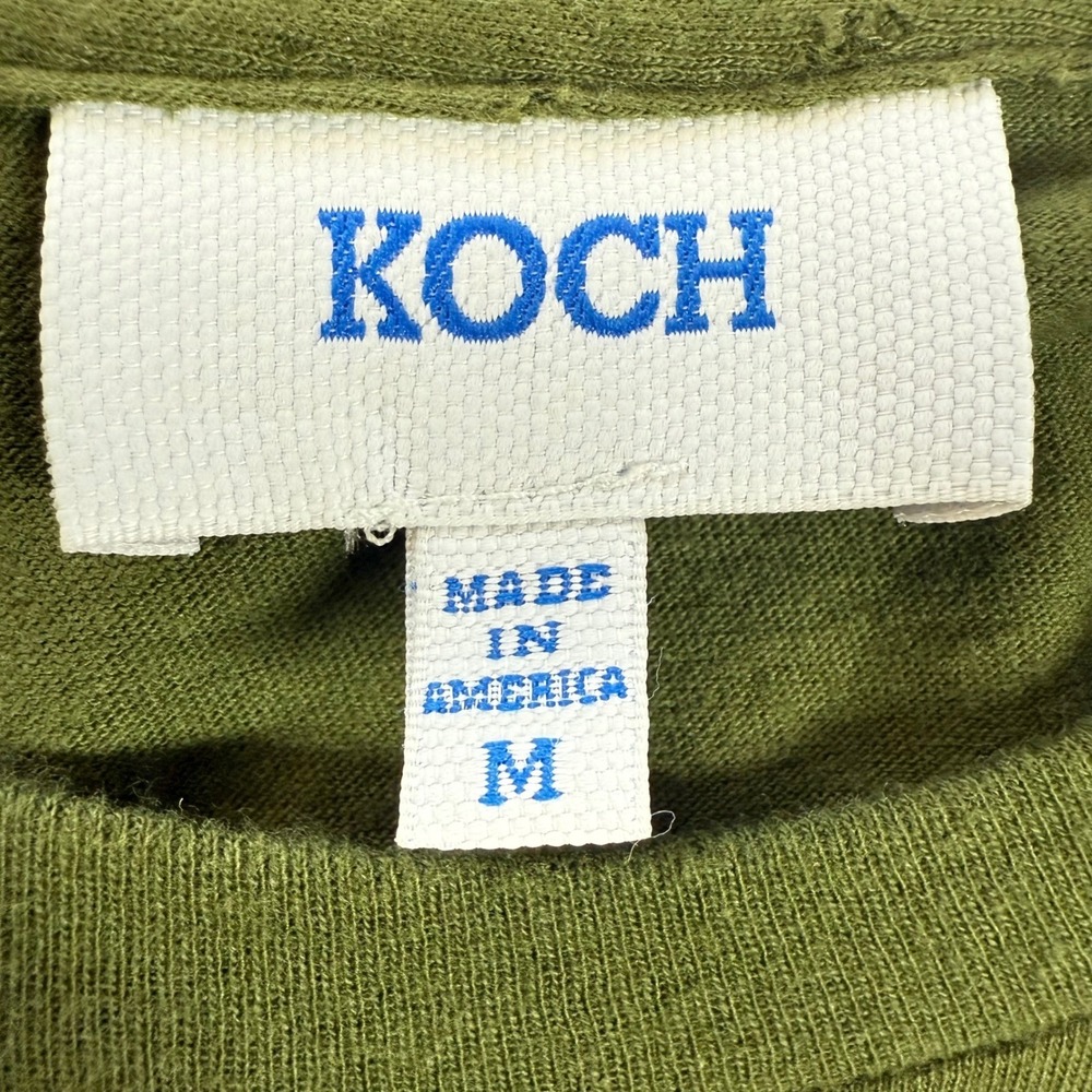 KOCH Fox Sequin Graphic Tee Women Medium Olive Green Embellished USA Cotton - Picture 6 of 8